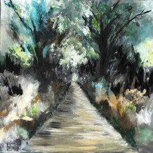 I skoven - Akrylmaleri 40x40 cm